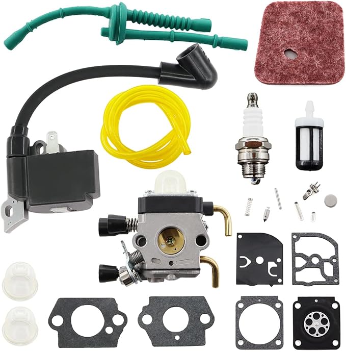 Mchnic Vergaser, Zündspule, Zündkerze Und Luftfilter Für Stihl Fs38, Fs45, Fs46, Fs55, Fs55c, Fs55r, Fs55rc, Fc55, Hl45, Hs45, Km55, Km55r Kettensägen 4140 120 0619, 4140 400 1308