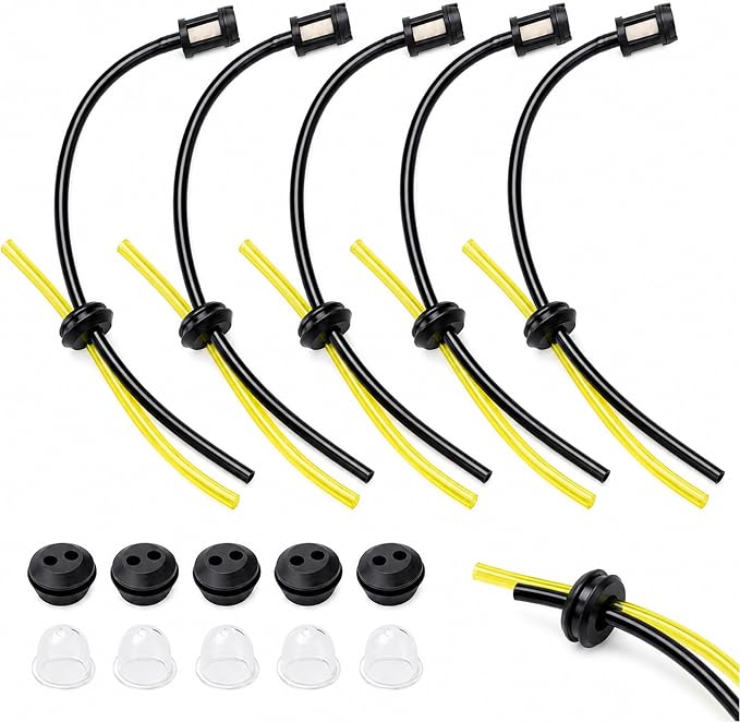 5-teiliges Universal-kraftstofffilterset, Dichtungsschlauch, Kraftstoffleitungen Für Rasenmäher Mit Primerpumpe, Kraftstoffschlauch Für Freischneider, Rasentrimmer, Kettensäge, Heckenschere