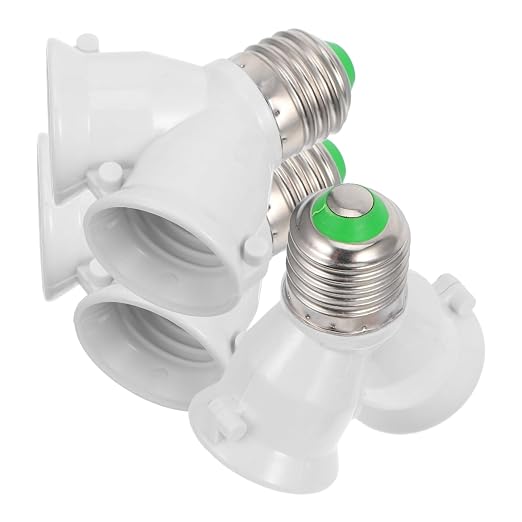 Nuobesty E27 Y-förmiger Fassungsadapter, 3er-pack, Material: Kupfer Und Pbt, Hitzebeständig Und Platzsparend, Kompatibel Mit Halogen- Und Led-lampen Für Alle Spannungen