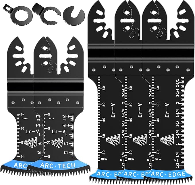 Oszillierendes Sägeblatt Mit Gebogener Verzahnung, Aicoya 5-teiliges Multifunktionswerkzeug-sägeblatt-set Für Kunststoff, Holz Und Metall, Kompatibel Mit Fein, Dewalt, Makita, Black & Decker Und Bosch