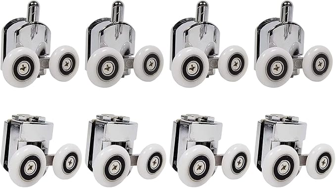 Set Mit 4 Doppelduschtürrollen - 25 Mm Durchmesser - Badezimmer-ersatzteile (25 Mm - 8 Stück)