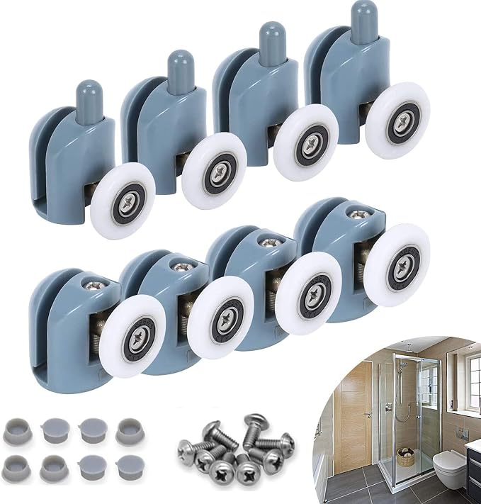 Stück Duschkabinenrollen, Duschrollen, Gleitrollen, Badezimmerkabinenrollen, 23 Mm, Grau, 23 Mm/0,9 Zoll, (g7)