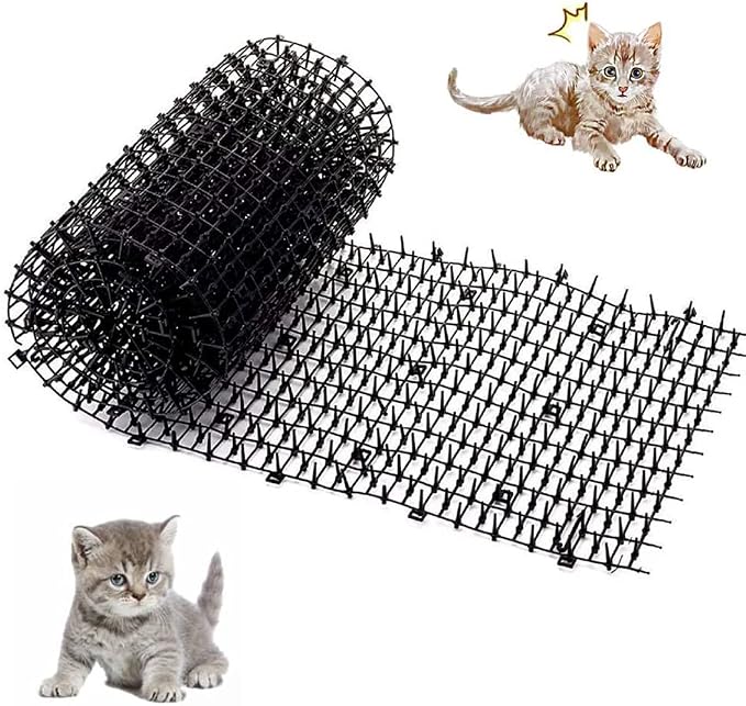 Hundesicheres Gartengitter Mit Spikes, Katzensichere Matte Mit Spikes, Katzensichere Gartenmatte, Für Garten- Und Katzenzäune, Aus Kunststoff, Schützt Pflanzen Und Katzen, 200 X 30 Cm