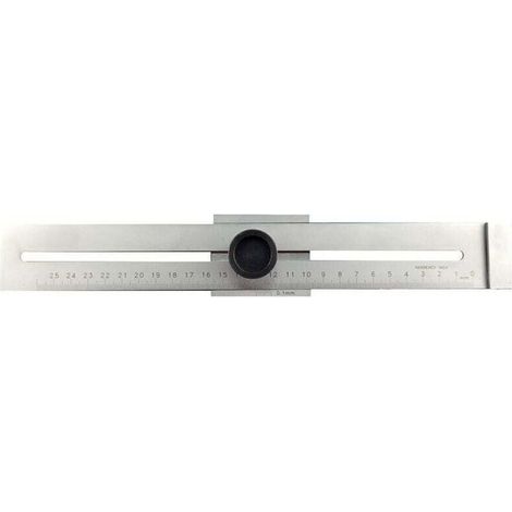 Matt Verchromtes, Lasergeeichtes Markierungslineal, Millimeter-einteilung, Gehärtete Markierungskante, Größe: 250 Mm, Edelstahl-maßband
