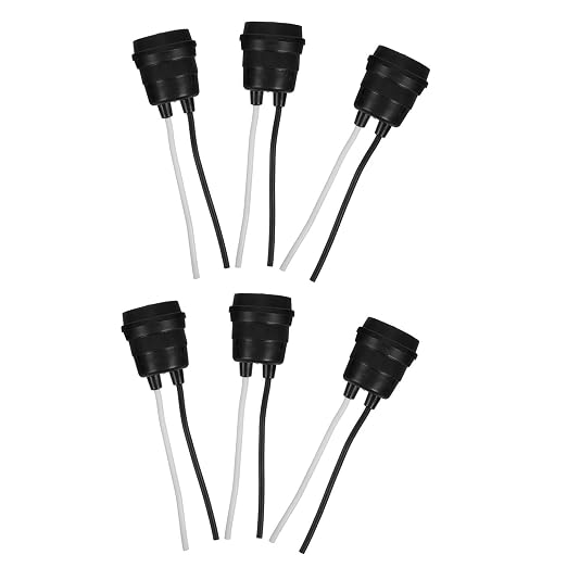 Wasserdichte E27-lampenfassung, Stecker Mit Pvc- Und Metalldrahtanschluss, Hitzebeständig, Für Heimwerkerprojekte Im Innenbereich, 6er-pack