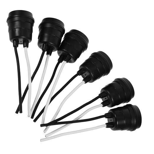 Set Mit 6 Wasserdichten E27-glühbirnenfassungen, Kabelanschlussstecker, Hitzebeständig, Pvc Und Metall, Für Innenbeleuchtung Und Gewerberäume