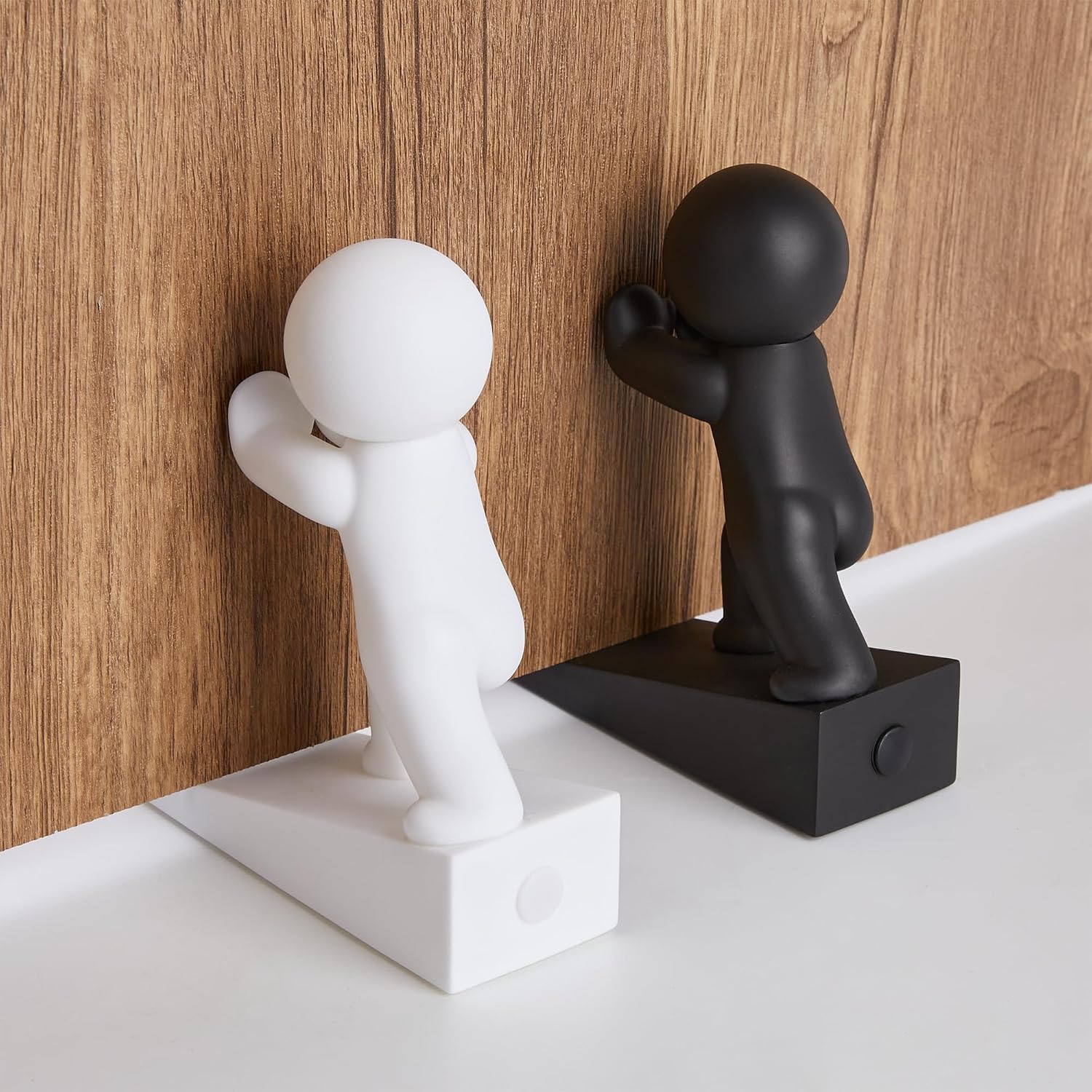 Niedlicher Türstopper, 2er-pack Türstopper „buddy“, Flexibel Und Effektiv, Um Ihre Tür Offen Zu Halten (weiß & Schwarz)