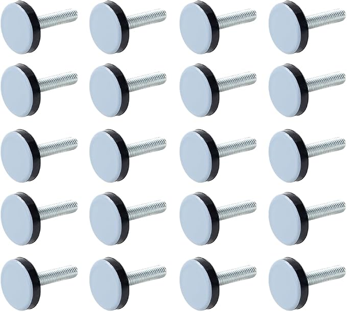 20 Möbelgleiter M6x20 Mm, Verstellbare Teflon-stuhlgleiter, Stuhlkissen Mit Metallgewindeeinsätzen, Verstellbare Füße Für Schwere Möbel, Rutschfester Und Geräuscharmer Bodenschutz