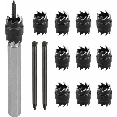 Set Mit 13 Rotierenden, Blau Beschichteten 3/8"-punktschweißentfernungsbits Und 2 Ersatz-metallschneidern Für Elektrische Bohrmaschinen Und Punktschweißgeräte