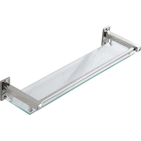 40 Cm Breites Badezimmerregal Aus Glas, Duschablage Zur Wandmontage, Rechteckiges Ablagefach Aus Gehärtetem Glas
