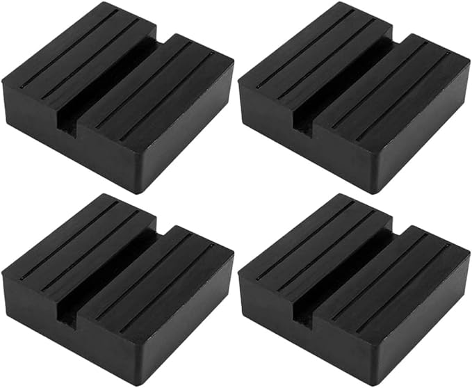 Holibanna Gummipads Für Hydraulikheber, Robuste Schwarze Gummistützpads, 4 Stück Für Fahrzeugwartung Und Wagenheberständer