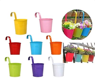 Hängende Blumentöpfe Aus Eisen Für Den Balkon – 8er-set Dekorative Pflanzgefäße – Kompakte Wandhalterung – Wohnaccessoires
