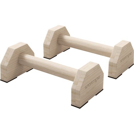 Liegestützgriffe Aus Buchenholz (2er-set), Robust Und Rutschfest, Maximale Belastbarkeit 120 Kg, Maße 30 X 13 X 10 Cm, Naturbelassen