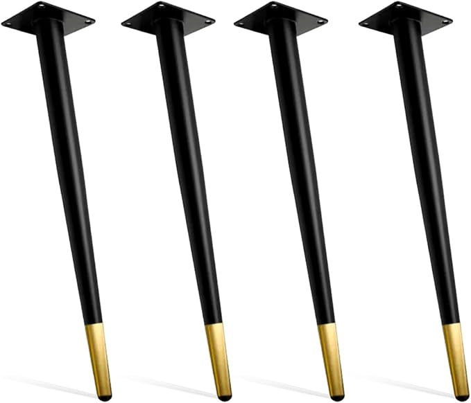 Konische Tischbeine Im Industriestil – 4er-set Verstellbare Möbelbeine Für Couchtische, Bänke, Stühle Und Kommoden – Schwarz/gold, Höhe 30 Cm