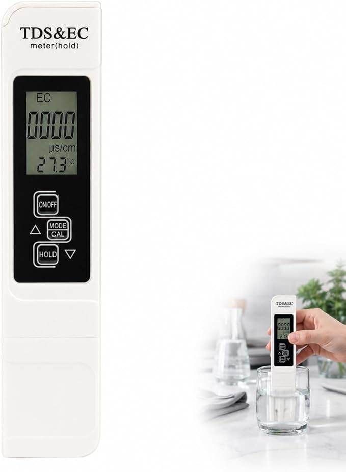 3-in-1 Digitaler Lcd-wasserqualitätstester Mit Tds- Und Ec-anzeige, Leitfähigkeits- Und Temperaturmessgerät (0–9999 Ppm, 0–9999 Μs/cm), Hochpräzises Tragbares Wassermessgerät Für Trinkwasser, Aquarien