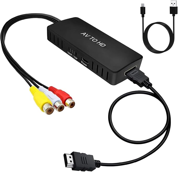 Av-zu-hdmi-adapter 1080p Composite Cvbs – Audio-video-konverter Unterstützt Pal/ntsc Für Ps2, Ps3, Xbox, Snes, Set-top-box, Vhs Und Videorecorder