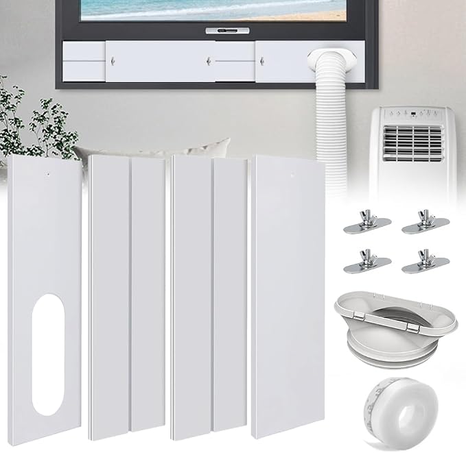 Fensterklimaanlagen-set, 16 X 43–140 Cm Abluftschlauch 13/15 Cm, 4-teiliges Fensterplatten-set Für Tragbare Klimaanlagen, Türdichtung Für Tragbare Klimaanlagen
