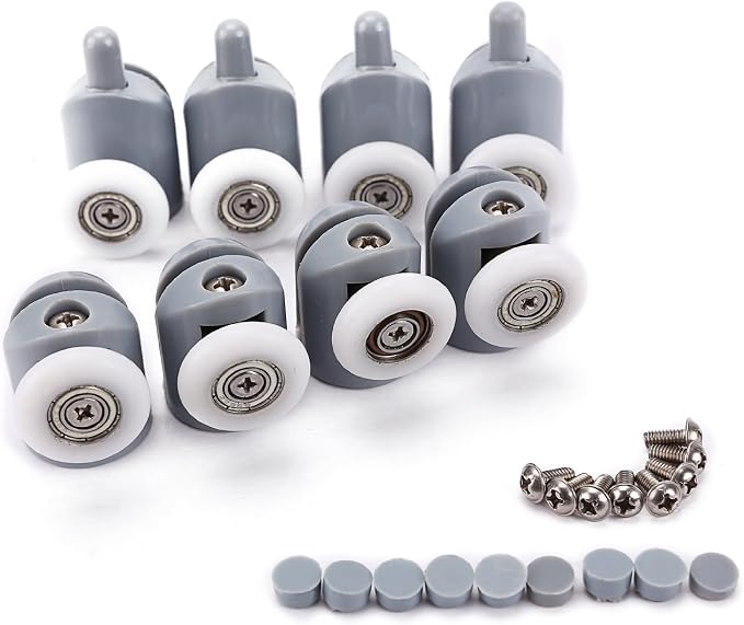 8 Verstellbare Doppelrollen Für Duschtüren Im Badezimmer (19 Mm)