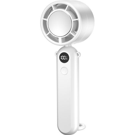 Tragbarer, Wiederaufladbarer Mini-ventilator Mit Digitalanzeige, 3 Geschwindigkeitsstufen, Integriertem Akku, Ideal Für Frauen Und Männer, Reisen, Outdoor-aktivitäten Und Camping