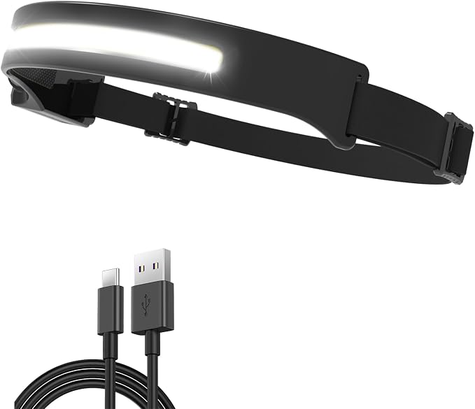 Vokida Leistungsstarke Wiederaufladbare Stirnlampe Gobeam 230 Led Ultraleichte Taschenlampe Wasserdichte Stirnlampe Mit Reflektorstreifen Und Sensor Für Camping, Wandern, Radfahren, Angeln, Lesen, Lau