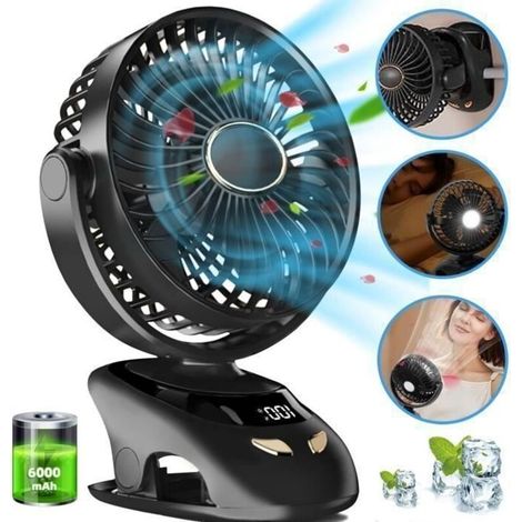 Tragbarer 6000-mah-ventilator Mit 5 Geschwindigkeitsstufen, Verlängerter Akkulaufzeit Von 7 Bis 24 Stunden, Ideal Für Büro, Innenräume Oder Reisen – Ausgestattet Mit Einem Externen Ätherischen Öldiffu