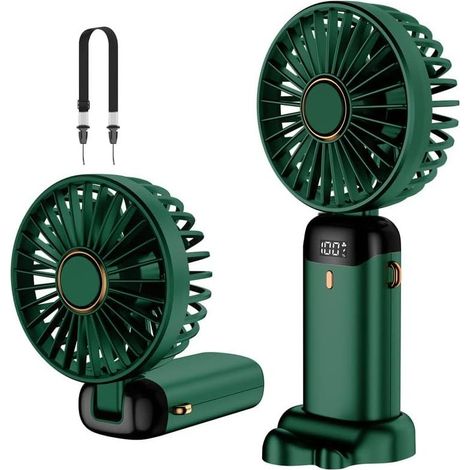Tragbarer, Wiederaufladbarer Mini-taschenventilator Mit 5 Geschwindigkeitsstufen, Integriertem 4200-mah-akku, Faltbarer Usb-ventilator Für Büro, Outdoor Und Reisen