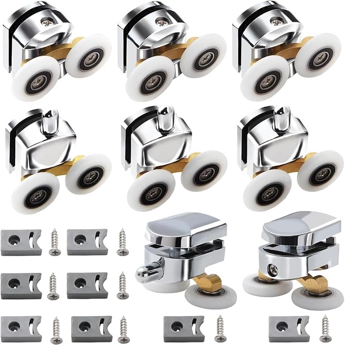 Set Mit 8 Rollen Für Schiebetüren Aus Glas, Wand (23 Mm)
