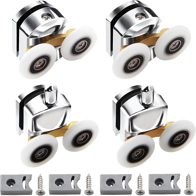 Set Mit 4 Rollen Für Duschtüren, Schiebetüren Und Glasduschkabinen, 23 Mm