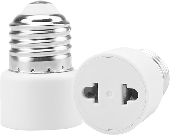 Powice 2er-pack E27 Lampenfassung-adapter – Schraubfassung – Für Veranda, Garage, Kamera Und Terrasse – 2-polig – Weiß