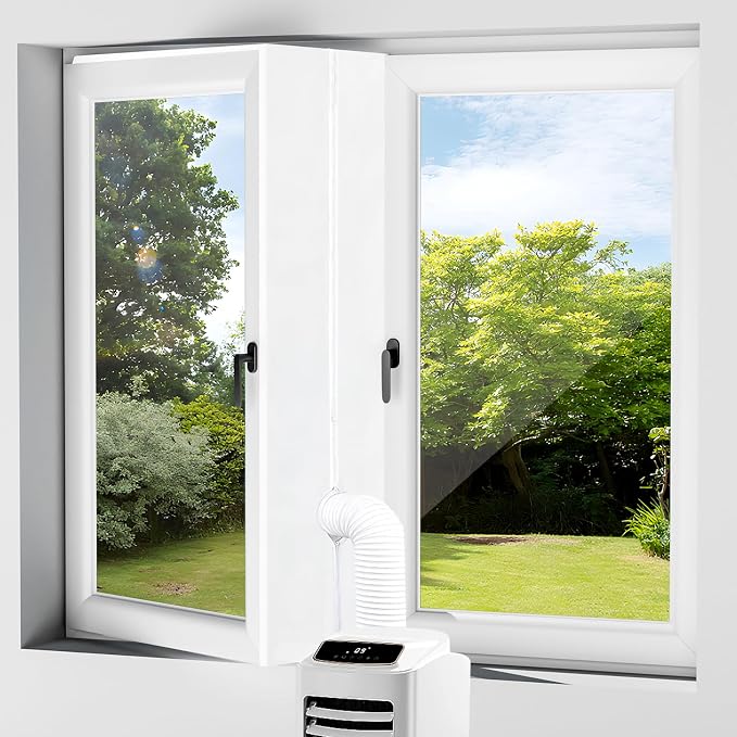 Fensterdichtungsset Für Mobile Klimageräte Und Wäschetrockner, Warmluftaustauscher-abdichtung Mit Reißverschluss Und Klebeverschluss, 400 Cm