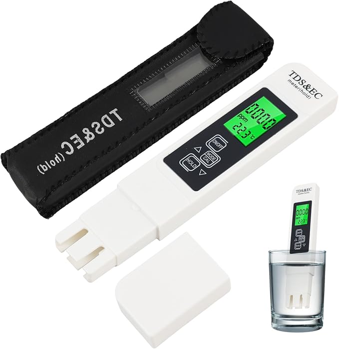 3-in-1 Digitaler Trinkwassertester Mit Tds- Und Ec-messung, Thermometer, Tds-messgerät Mit Led-anzeige, Atc, Wasserhärte-test 0-9990 Ppm Für Trinkwasser, Schwimmbäder, Aquarien (testet Nicht Den Ph-we
