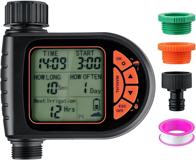 Automatischer Bewässerungstimer Von Mcbazel, Wasserdicht (ip65) Mit Regensensor Und Großem Lcd-display, Ideal Für Garten, Landwirtschaft, Rasen Und Blumen.
