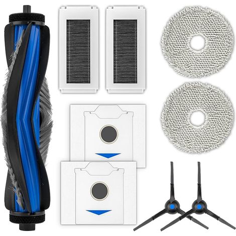 Set Mit 9 Ersatzteilen Für Den N30 Omni, Kompatibel Mit Dem Ecovacs Deebot N30 Omni/n30 Pro Omni Saugroboter: 1 Walzenbürste, 2 Seitenbürsten, 2 Staubbeutel, 2 Hepa-filter, 2 Wischpads.