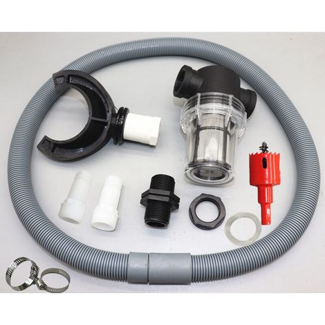 Regenwassersammler Für Runde Rohre Mit Flexiblem Schlauch, Regenwassersammelset, Pvc-fittings, Dachrinnenwassersammler (110 Mm Sammler + Filter)