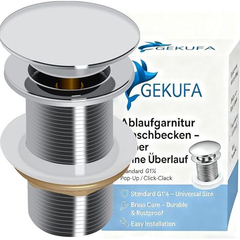 Universeller Waschbeckenablauf Ohne Überlauf, Pop-up-waschbeckenablauf, Klick-klack-ablauf, Pop-up-ablauf, Chrom