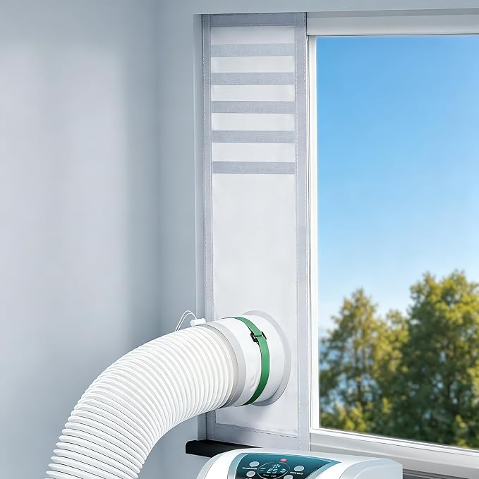 Loviga Fensterdichtungsset Für Tragbare Klimaanlagen, 100% Abdichtung Für Klimaanlagen Und Trockner, Verstellbar (23 X 162 Cm), Wasserdicht Und Einfach Zu Montieren