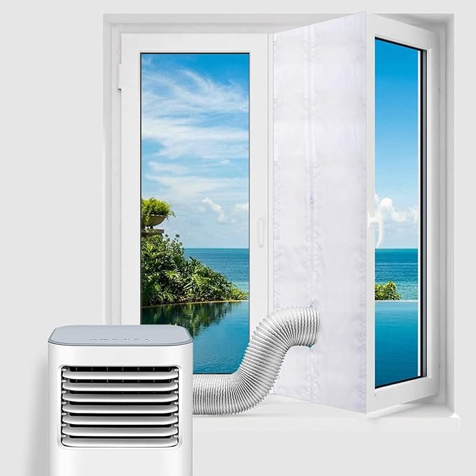 Fensterdichtung Für Tragbare Klimageräte, Wäschetrockner Und Ablufttrockner, Fensterdichtung Für Klimaanlagen, Heißluftstopper Mit Reißverschluss, Zur Befestigung (400 Cm)