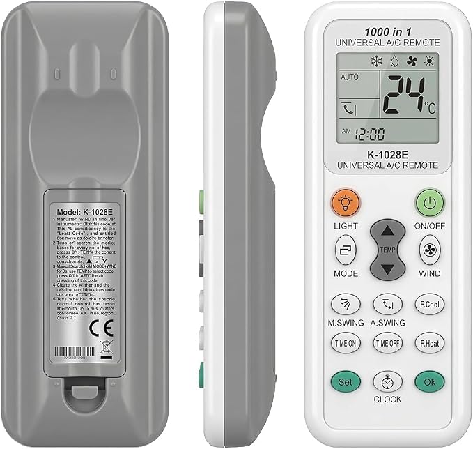 K-1028e Universalfernbedienung Für Klimaanlagen, 1000-in-1 Lcd-ersatzmodell Mit Timer Und Schnellkühlung, Kompatibel Mit Lg, Samsung, Daikin, Gree, Midea, Toshiba, Haier Und Anderen