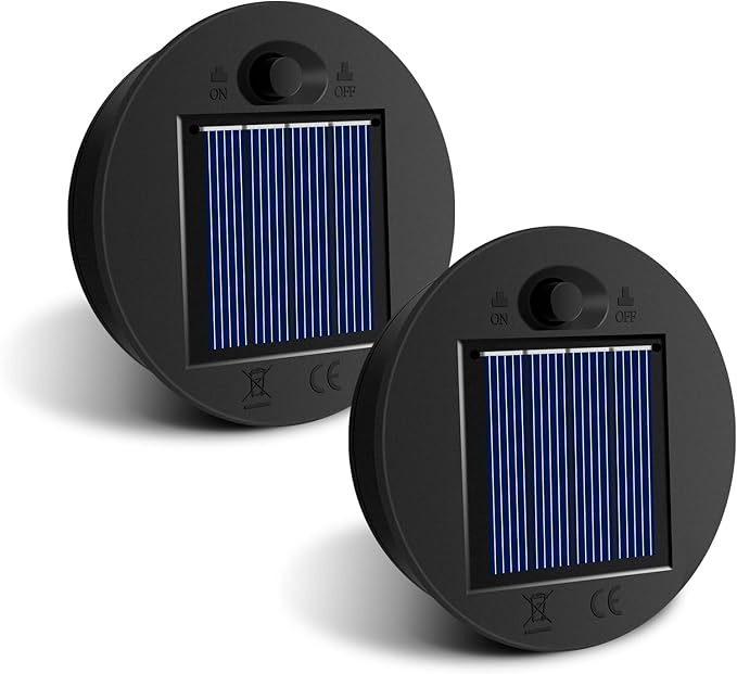 Helesin Set Mit 2 Ersatz-solarleuchten, 7 Cm Durchmesser, Mit Klaren Leds, Ersatz-solarabdeckungen, Ip65 Wasserdicht Für Garten- Und Diy-solarleuchten