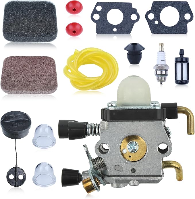 Vergaser-reparatursatz C1q-s97 Für Stihl Rasenmäher Fs75, Fs80, Fs80r, Fs85, Fs85r, Fs85t, Fs85rx, Fc75, Fc85, Hs75 (c1q-s71, C1q-s97, C1q-s143, C1q-s153, C1q-s186), Inklusive Zündkerze Und Luftfilter