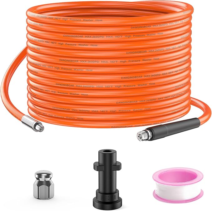 10 M Langer Abflussreinigungsschlauch Für Hochdruckreiniger, Kompatibel Mit Kärcher K2, K3, K4, K5, K6 Und K7 Serien, Abflussspirale Für Kärcher, Einfache Reinigung Von Rohren Und Spülbecken, 2600 Psi