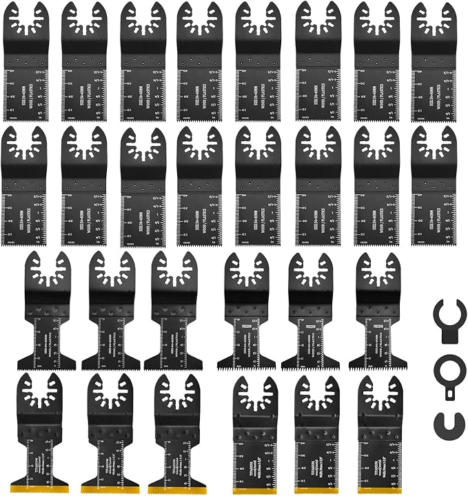 31-teiliges Oszillationssägeblatt-set, Universal-sägeblätter Für Oszillationswerkzeuge, Zubehör Für Multifunktionswerkzeuge, Sägeblatt-set Inklusive 6 Titan-sägeblättern Für Kunststoff, Holz Und Metal