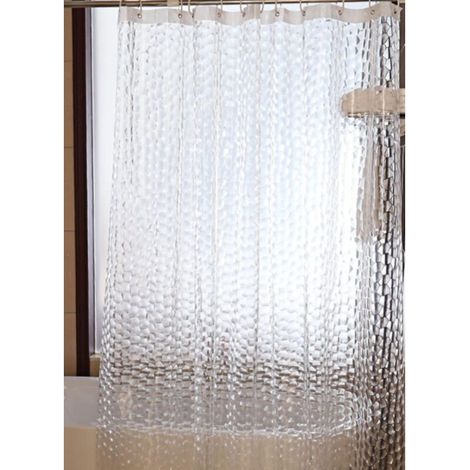Schimmelresistenter Duschvorhang 180 X 200 Cm, 3d-halbtransparenter, Waschbarer Eva-duschvorhang Mit 12 Haken, Wasserdicht, Antibakteriell, Schnelltrocknend, Für Badewanne Und Badezimmer
