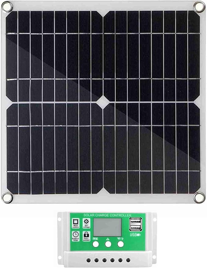 20w 12v Solarmodul-set, Flexibler Monokristalliner Silizium-pv-laderegler, Geeignet Für Auto, Yacht, Boot, Haus, Gartenhaus, Bauernhof (regler)