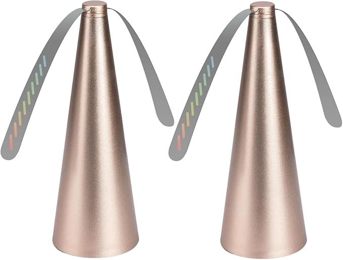Set Mit 2 Fliegenabwehrgeräten, Hält Fliegen Und Insekten Von Lebensmitteln Fern, Fliegenfächer Für Tisch Und Terrasse, Tragbare Weiche Flügel, Batteriebetrieben (2 Stück, Gold)