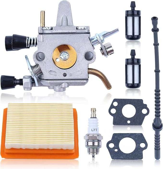 Adefol Vergaser-reparatursatz Für Stihl Fs120, Fs200, Fs250, Fs300, Fs350, Fr380, Fr450, Fr480 Freischneider, Dichtung + Luftfilter Und Kraftstofffilter + Kraftstoffschlauch + Zündkerze 4134 120 0653