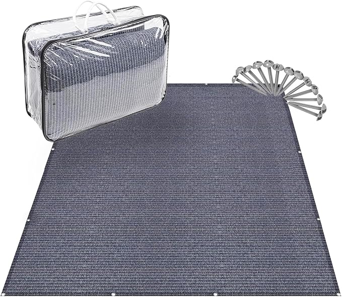 Vorzeltmatte Für Wohnwagen/wohnmobil, Campingmatte, Zeltunterlage, Mit 13 Heringen Und Tragetasche, Für Wohnwagen/wohnmobil, Camping, Picknick (250 X 300 Cm)