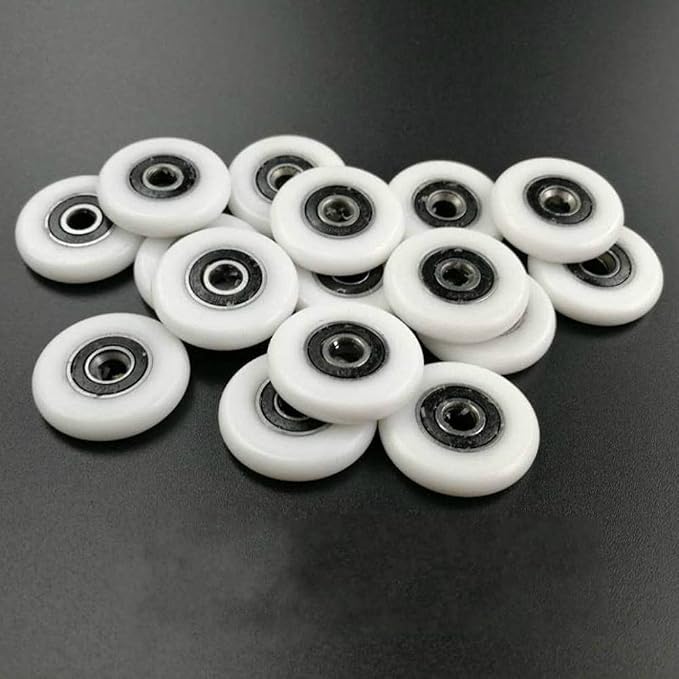 8 Stück Schiebetürrollen Für Badezimmer, Flur Und Dusche, Außendurchmesser 19 Mm/20 Mm/22 Mm/23 Mm/25 Mm/27 Mm, Lagerbohrung 5 Mm