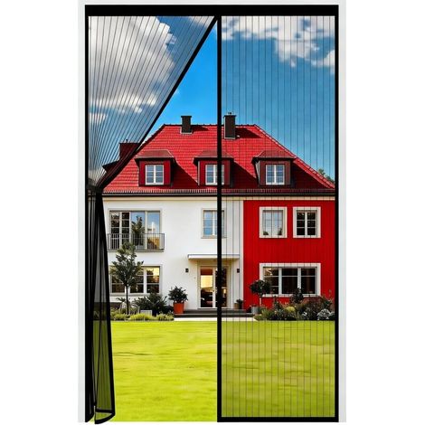 Magnetisches Moskitonetz Für Türen Oder Fenster, 120 X 220 Cm, Fliegengitter Mit Ultrafeinem Netzgewebe, Automatischer Schließmechanismus, Bohrfreie Montage An Glasschiebetüren, Befestigung