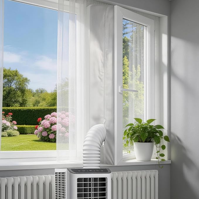 Fensterdichtung Für Mobile Klimageräte, 400 Cm Universal-dichtungsset Mit Doppelreißverschlüssen, Fensterdichtungsset Für Mobile Klimageräte, Kompatibel Mit Allen Schläuchen